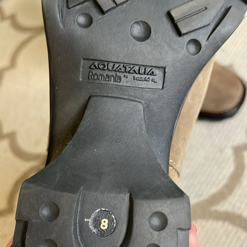 AQUATALIA BY MARVIN K BRASS WEATHERPROOF BROWN SUEDE FAUX FUR lace up boots - Picture 2 of 15